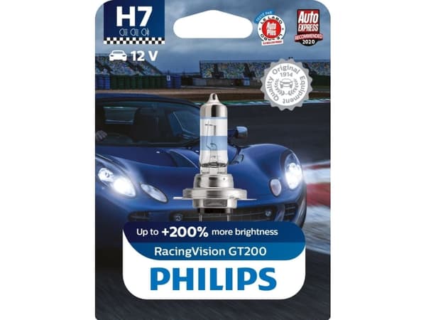 Philips RacingVision GT200 12972RGTB1 Pære til frontlys, 55 W, 12 V, H7, Halogen, 3500 K, 1 stykker