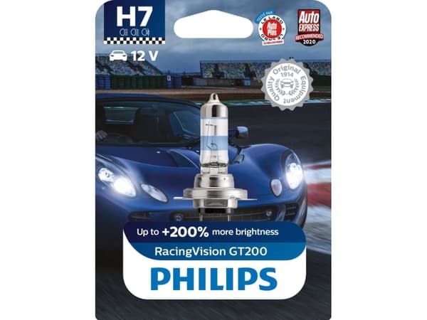 Philips RacingVision GT200 12972RGTB1 Pære til frontlys, 55 W, 12 V, H7, Halogen, 3500 K, 1 stykker