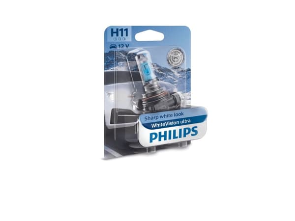 Philips WhiteVision ultra 12362WVUB1 Hvitt, stilig lys, 55 W, 12 V, H11, Halogen, 4000 K, 1 stykker