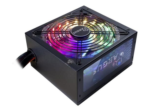 Argus RGB-600W II - Strømforsyning (intern) - ATX12V 2.3 - 80 PLUS Bronze - AC 100/240 V - 600 watt - aktiv PFC - svart Sort
