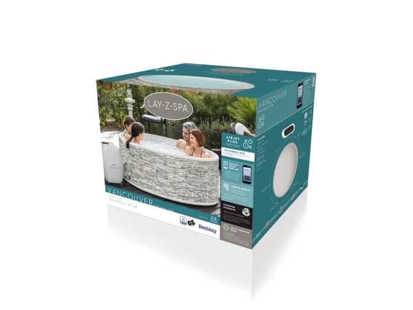 Lay-Z-Spa® Vancouver AirJet Plus - 1.55m x 60cm norsk godkjent støpsel