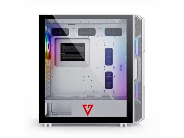 Modecom AMIRANI ARGB, Midi Tower, PC, Vit, ATX, ITX, micro ATX, Multi, Fall fläktar