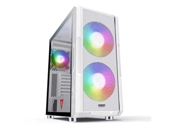 Modecom AMIRANI ARGB, Midi Tower, PC, Vit, ATX, ITX, micro ATX, Multi, Fall fläktar Vit