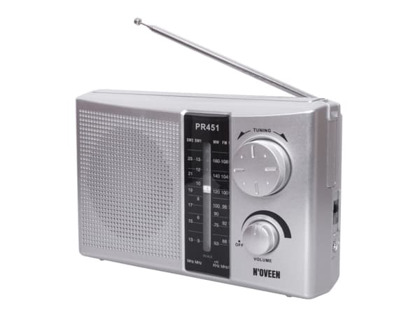 Noveen PR451, Bærbar, FM, MW, SW, Sølv, Rotasjon, Utvendig, AC / batteri