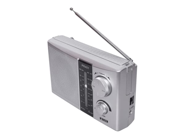 Noveen PR451, Bærbar, FM, MW, SW, Sølv, Rotasjon, Utvendig, AC / batteri