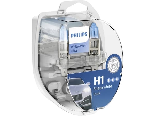 Philips 4200 series WhiteVision ultra 12258WVUSM auton ajovalopolttimo, 55 W, 12 V, H1, Halogeeni, 4200 K, 2 kpl