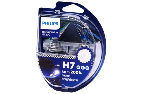 Philips halogenlyskilde RacingVision H7 - GT200 - 55 W 12 V - 2 stk.
