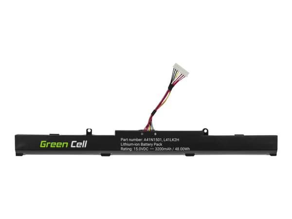 Green Cell - Batteri til bærbar PC (tilsvarer: ASUS A41N1501) - litiumion - 3200 mAh - svart - for ASUS ROG GL752VW; VivoBook Pro N552VW; N552VX; N75