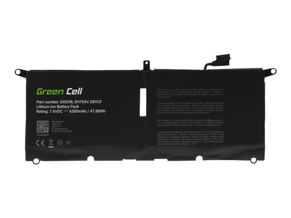 Green Cell DXGH8 - Batteri för bärbar dator (likvärdigt med: Dell DXGH8) - litiumpolymer - 6300 mAh - svart - för Dell Inspiron 13 7390, 5390; Vostro