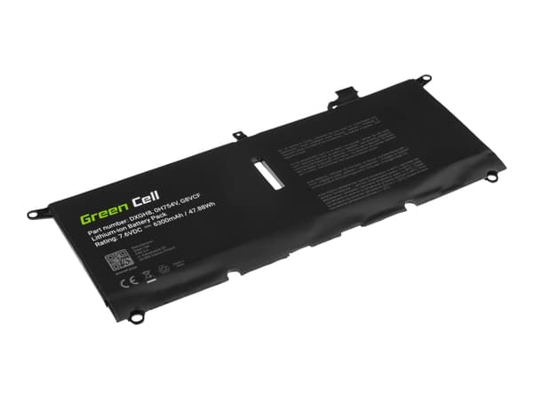 Green Cell DXGH8 - Batteri för bärbar dator (likvärdigt med: Dell DXGH8) - litiumpolymer - 6300 mAh - svart - för Dell Inspiron 13 7390, 5390; Vostro