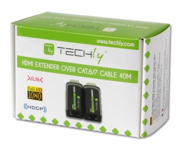 Techly IDATA EXT-E70S, AV-sender og -mottaker, 40 m, Sort, HDCP