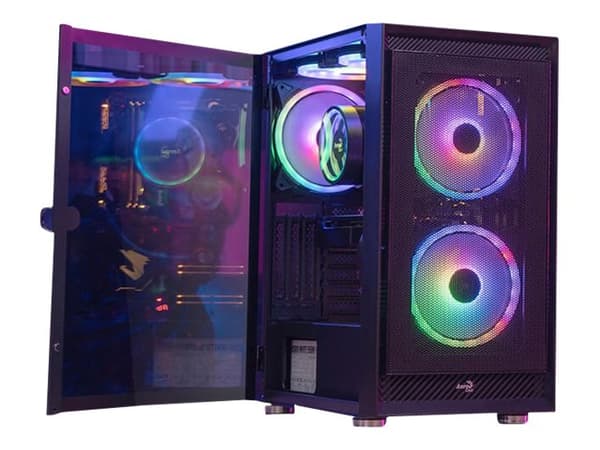 AeroCool Graphite - Mid tower - ATX - genomskinlig sidopanel (härdat glas) - ingen strömförsörjning (ATX) - svart - USB/ljud Svart