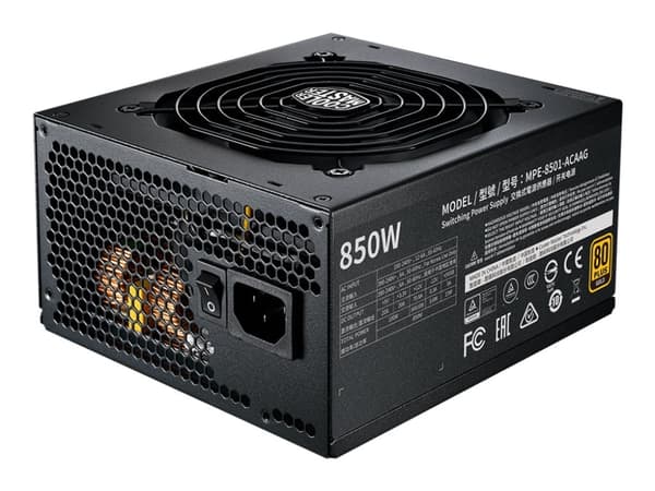 Cooler Master MWE Gold V2 850 - Strømforsyning (intern) - ATX12V / EPS12V - 80 PLUS Gold - AC 100-240 V - 850 Watt - aktiv PFC - Europa