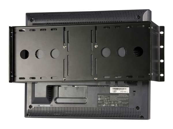 StarTech.com 4U Universal VESA LCD Monitor Mounting Bracket for 19-inch Rack or Cabinet - TAA Compliant - Cold-Pressed Steel Bracket (RKLCDBK) - Mont
