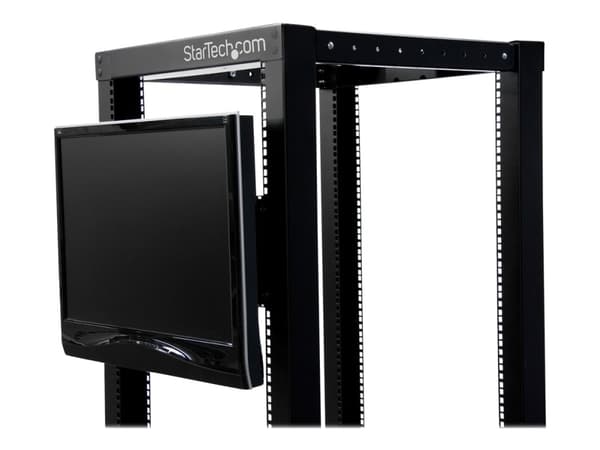 StarTech.com 4U Universal VESA LCD Monitor Mounting Bracket for 19-inch Rack or Cabinet - TAA Compliant - Cold-Pressed Steel Bracket (RKLCDBK) - Mont