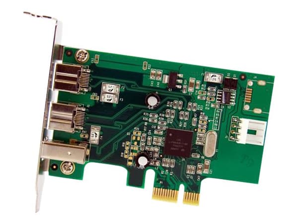 StarTech.com 2b 1a lågprofils 1394 PCI Express FireWire-kortadapter med 3 portar - FireWire-adapter - PCIe låg profil - FireWire 800 - 2 portar + 1 x