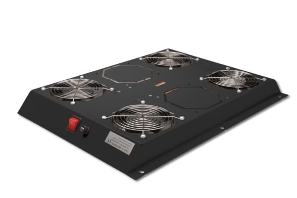 DIGITUS Professional DN-19 FAN-4-SRV-B - Racktak med 2 vifter - med 4 kjølevifter - svart, RAL 9005 - 19"