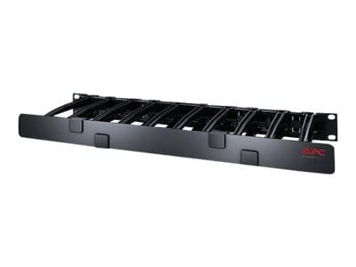 APC Horizontal Cable Manager Single-Sided with Cover - Rackkabelstyringspanel med deksel - svart - 1U - TAA-samsvar - for P/N: SMTL1000RMI2UC, SMX100