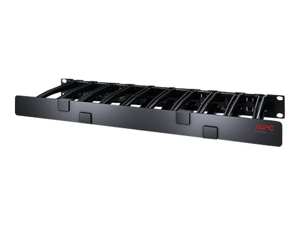 APC Horizontal Cable Manager Single-Sided with Cover - Rackkabelstyringspanel med deksel - svart - 1U - TAA-samsvar - for P/N: SMTL1000RMI2UC, SMX100