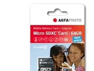 AgfaPhoto - Flash-minneskort (microSDXC till SD-adapter inkluderad) - 64 GB - mikroSDXC UHS-I