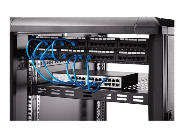 StarTech.com Server Rack Shelf - 1U - Adjustable Mount Depth - Heavy Duty - Hylla för rack - svart - 1U - 19" - för P/N: RK1233BKM, RK2433BKM, RK2537