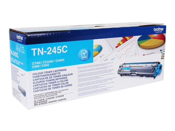 Brother TN245C - Høy ytelse - cyan - original - tonerpatron - for Brother DCP-9015, DCP-9020, HL-3140, HL-3150, HL-3170, MFC-9140, MFC-9330, MFC-9340