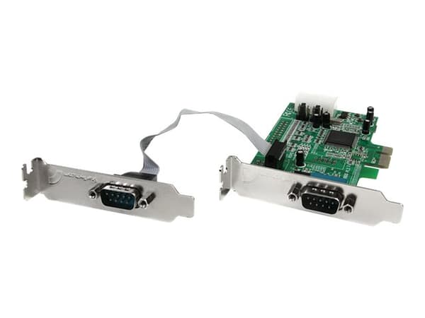 StarTech.com 2 Port Low Profile Native RS232 PCI Express Serial Card with 16550 UART - PCIe RS232 - PCI-E Serial Card (PEX2S553LP) - Seriell adapter