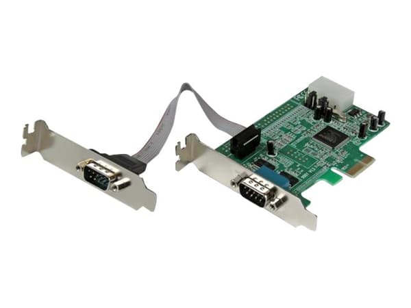 StarTech.com 2 Port Low Profile Native RS232 PCI Express Serial Card with 16550 UART - PCIe RS232 - PCI-E Serial Card (PEX2S553LP) - Seriell adapter Grønn