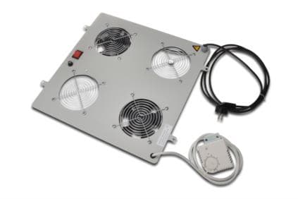 Digitus DN-19 FAN-2-N - Systemviftebrett - med 2 kjølevifter, termostat - lysegrå, RAL 7035 - 19"
