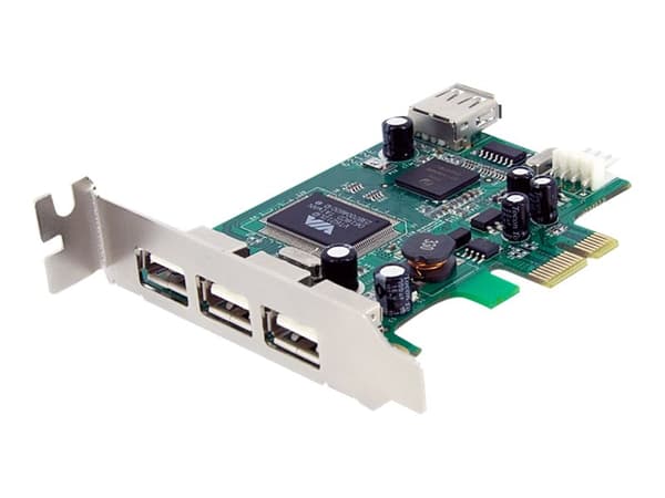 Startech.com 4 Port USB 2.0 PCI Express Low Profile Interface Card - USB Adapter - PCIe Low Profile - USB, USB 2.0 - 4 Porter (PEXUSB4DP)