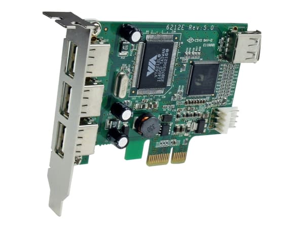 Startech.com 4 Port USB 2.0 PCI Express Low Profile Interface Card - USB Adapter - PCIe Low Profile - USB, USB 2.0 - 4 Porter (PEXUSB4DP)