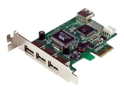 Startech.com 4 Port USB 2.0 PCI Express Low Profile Interface Card - USB Adapter - PCIe Low Profile - USB, USB 2.0 - 4 Porter (PEXUSB4DP)