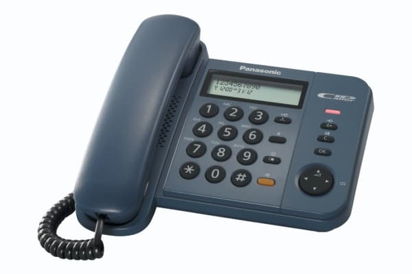 Panasonic KX-TS580GC - Fast telefon med nummerpresentation/samtal väntar - mörkblå