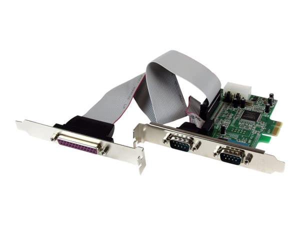 StarTech.com 2S1P Native PCI Express Parallel Serial Combo Card with 16550 UART - PCIe 2x Serial 1x Parallel RS232 Adapter Card (PEX2S5531P) - Parall