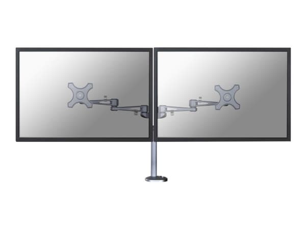 Neomounts FPMA-D935DG - Monteringssett - full bevegelse - for 2 LCD-skjermer - sølv - skjermstørrelse: 10"-27" - malje, skrivebordsmonterbar