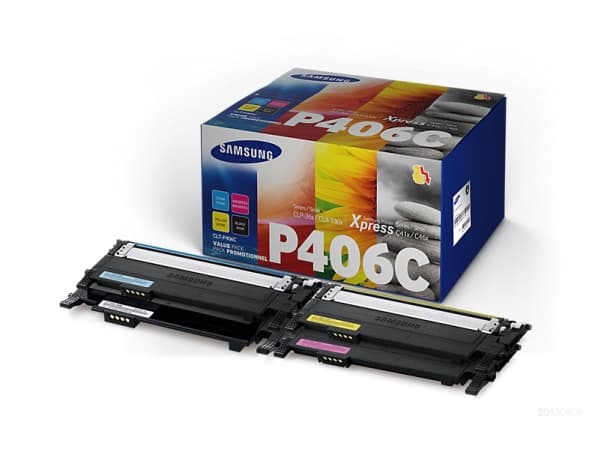 Samsung CLT-P406C Value Pack - 4-pack - svart, gul, cyan, magenta - original - tonerpatron - for CLP-360, 365, 365W; Xpress C410W, C460FW, C460W