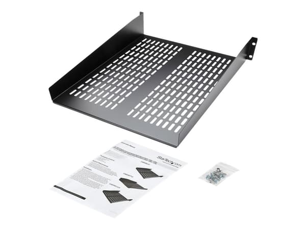 StarTech.com 1U Server Rack Shelf, 2U 22in Universal Fixed Vented Network Rack Shelf/Cantilever Tray for 19" AV/Data/Network Equipment Enclosure w/Ca