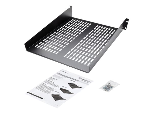 StarTech.com 1U Server Rack Shelf, 2U 22in Universal Fixed Vented Network Rack Shelf/Cantilever Tray for 19" AV/Data/Network Equipment Enclosure w/Ca