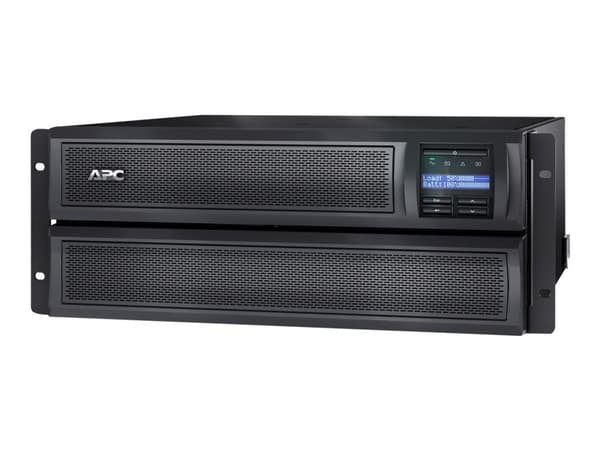 APC Smart-UPS X 3000 Rack/Tower LCD - UPS (rackmonterbar/ekstern) - AC 230 V - 2700 watt - 3000 VA - RS-232, USB - utgangskontakter: 12 - 4U - svart Sort, Rustfritt stål
