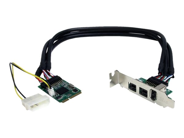 StarTech.com 3 Port 2b 1a 1394 Mini PCI Express FireWire Card Adapter - FireWire adapter - PCIe Mini Card - FireWire 800 - 2 ports + 1 x FireWire - M