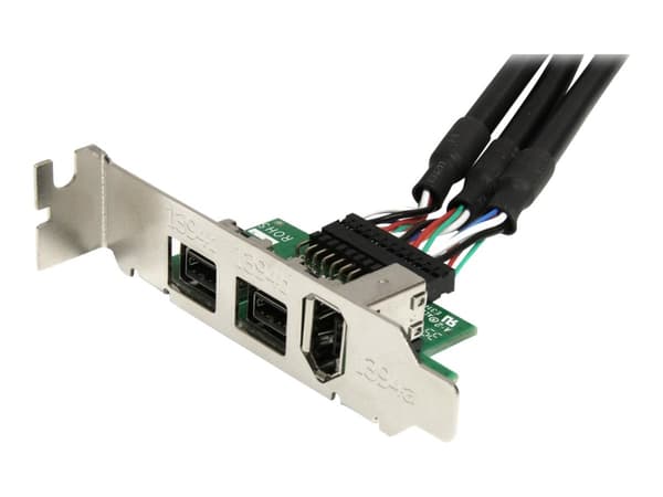 StarTech.com 3 Port 2b 1a 1394 Mini PCI Express FireWire-kortadapter - FireWire-adapter - PCIe Mini-kort - FireWire 800 - 2 porter + 1 x FireWire - M Sort, Rustfritt stål