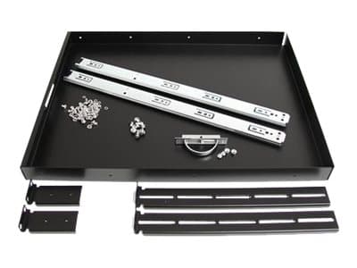 StarTech.com 1U Sliding Server Rack Mount Keyboard Shelf Tray - 55lbs - 22" Deep Steel Pull Out Drawer for 19" AV, Network Equipment Rack (SLIDESHELF