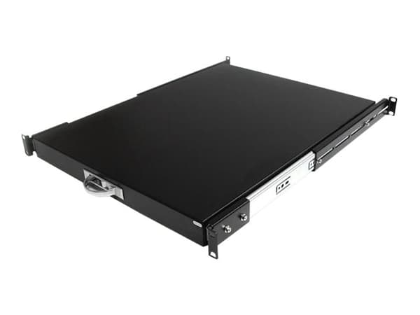 StarTech.com 1U Sliding Server Rack Mount Keyboard Shelf Tray - 55lbs - 22" Deep Steel Pull Out Drawer for 19" AV, Network Equipment Rack (SLIDESHELF