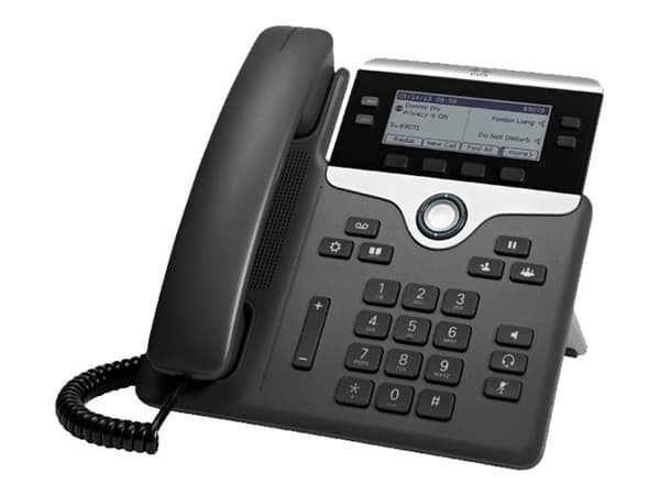 Cisco IP-telefon 7841 - VoIP-telefon - SIP, SRTP - 4 linjer Svart, Silver