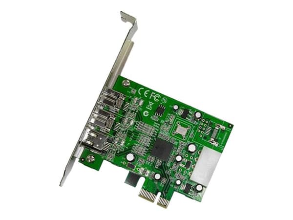 StarTech.com 2b 1a 1394 PCI Express FireWire-kortadapter med 3 portar - FireWire-adapter - PCIe - FireWire 800 - 2 portar + 1 x FireWire - för P/N: B