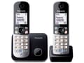 Miniatyrbild 3 av 5: Panasonic KX-TG6812 - Trådløs telefon med opkalds-ID - DECT\GAP - sort + ekstra telefonrør - Engelsk brugervejledning