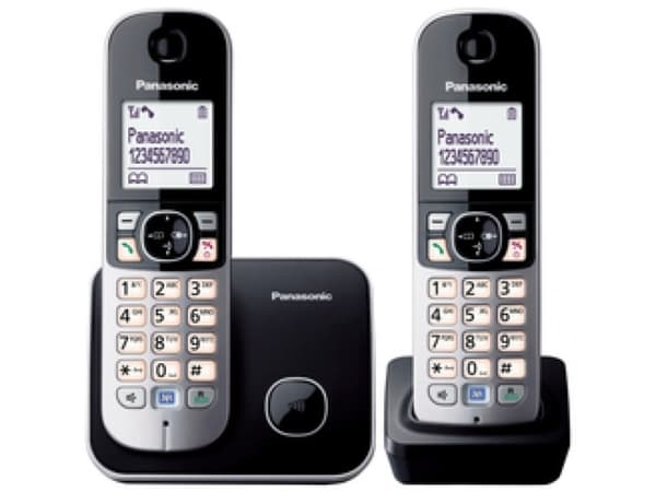 Panasonic KX-TG6812 - Trådløs telefon med opkalds-ID - DECT\GAP - sort + ekstra telefonrør - Engelsk brugervejledning