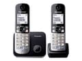 Miniatyrbild 2 av 5: Panasonic KX-TG6812 - Trådløs telefon med opkalds-ID - DECT\GAP - sort + ekstra telefonrør - Engelsk brugervejledning