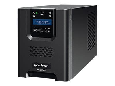 CyberPower Professional Series PR1500ELCD - UPS - AC 230 V - 1350 Watt - 1500 VA - 17 At - RS-232, USB - lähtöliittimet: 8 musta