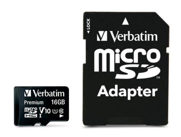 Verbatim - Flashminnekort (microSDHC til SD-adapter inkludert) - 16 GB - Class 10 - microSDHC